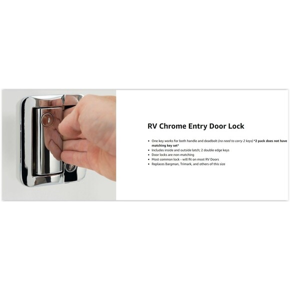 Road & Home RVP165 RV Entry Deadbolt Lock Chrome Plated 1 Pack with Keys -NEW - Picture 9 of 16